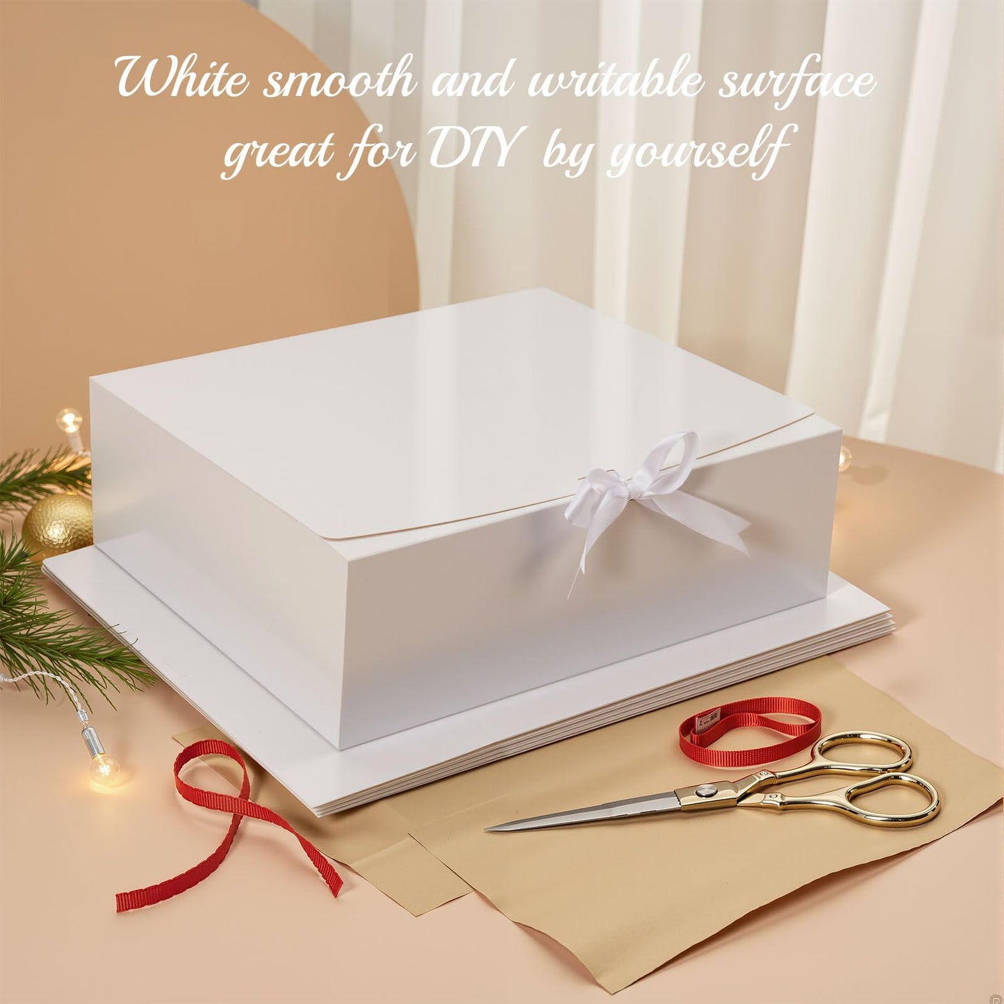 Korpai Gift Boxes 10 Pack 12x10x4 White Bridesmaid Proposal Box, Gift Boxes With Lids For Presents,Bridesmaid Boxes,For Graduation Party, Mother's Day,Weddings,Holiday