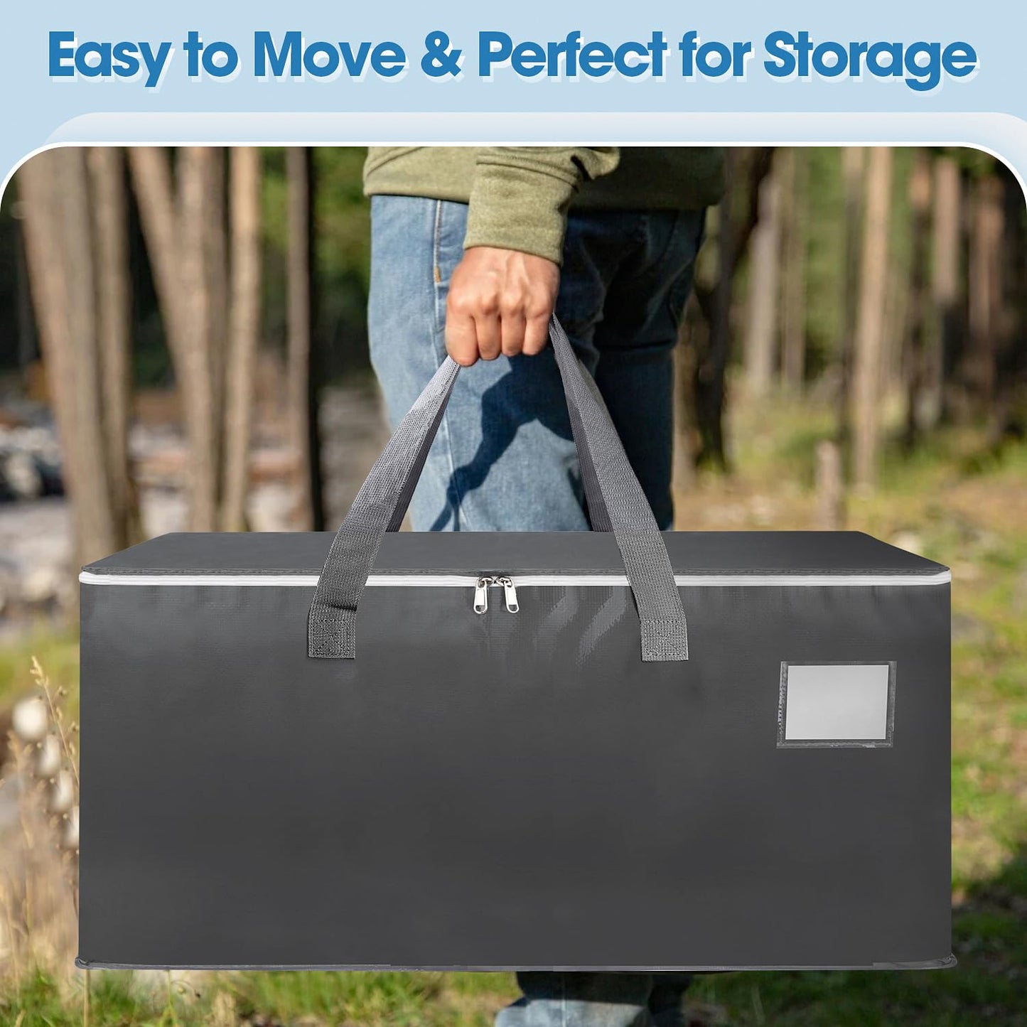 Three-layer Reinforced Moving Bags, 6 Pack Extra Large 93L 60lb Heavy Duty Moving Totes with Strong Zippers & Handles, Easy Open Lids, Water-Resistant, Storage Totes, Fold Flat
