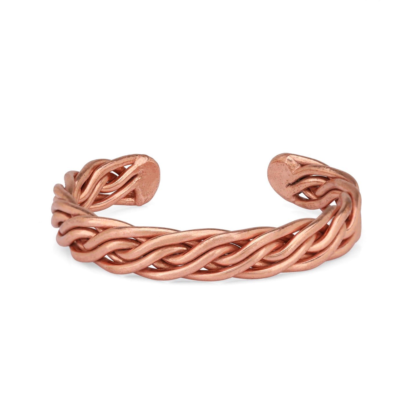 tunarts Handmade Elegant Copper Bracelet for Women and Men-Pure Copper Bracelet for Pain Relief-Adjustable,Thickest,Twisted Copper Wire Bracelet (red folded-small)