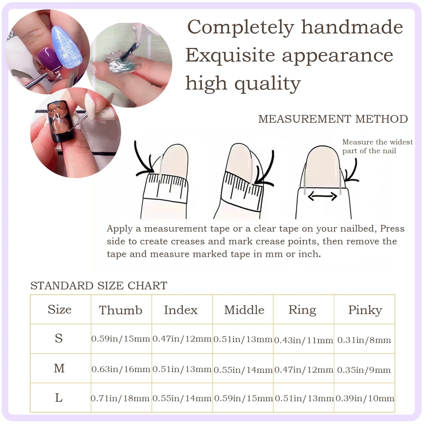 TENACIOUS & LOUCIA Handmade Press on Nails Long, Hand Made Nails Short,Fake Nails,Nails Press on,Press on,False Nails,Press on Nail kit LH59 L