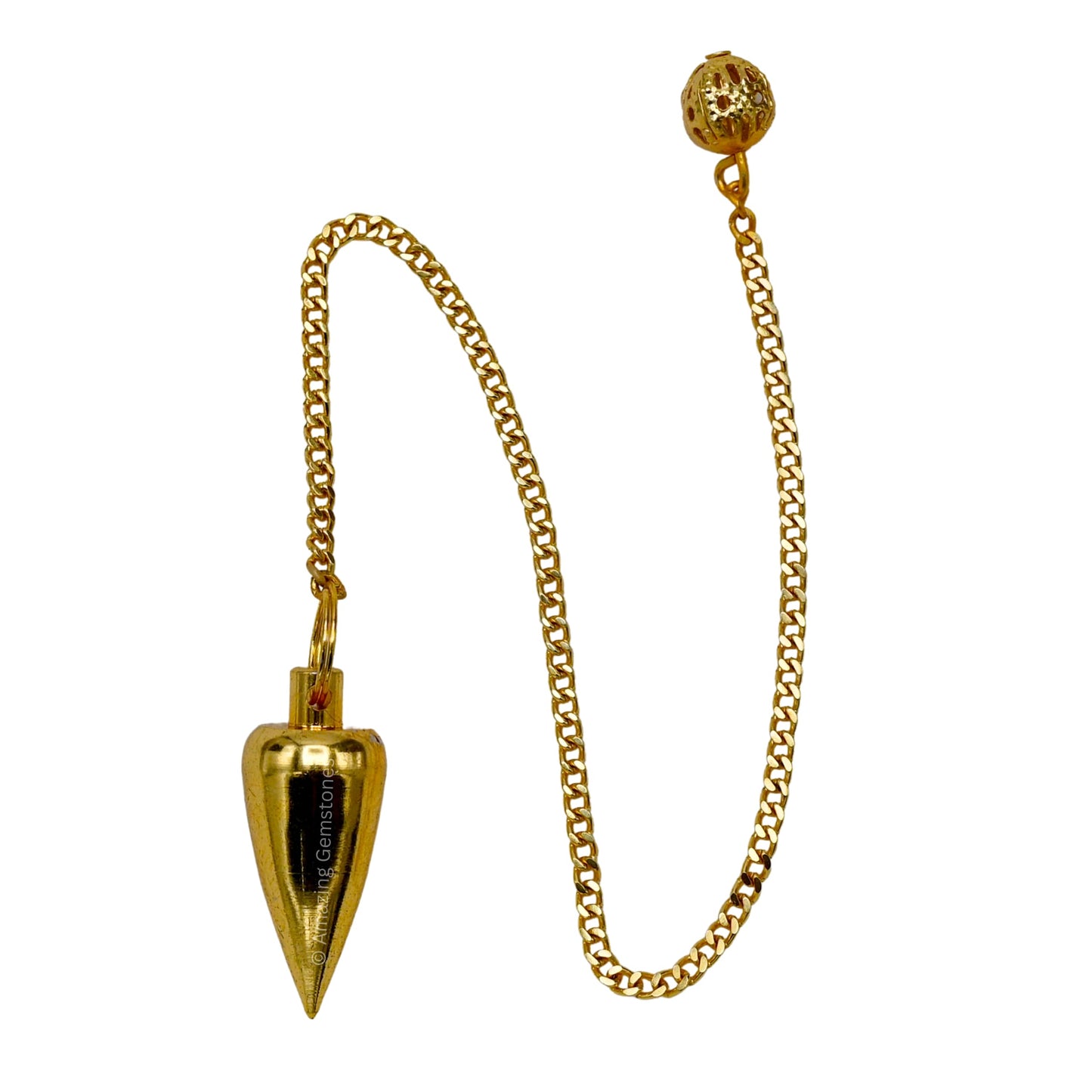 Amazing Gemstone Healing Metal Pendulums for Divination, Gold Cone Steel Copper Pendulum High Energy Pendulo de Bronce Pendulos de Mesa MP27