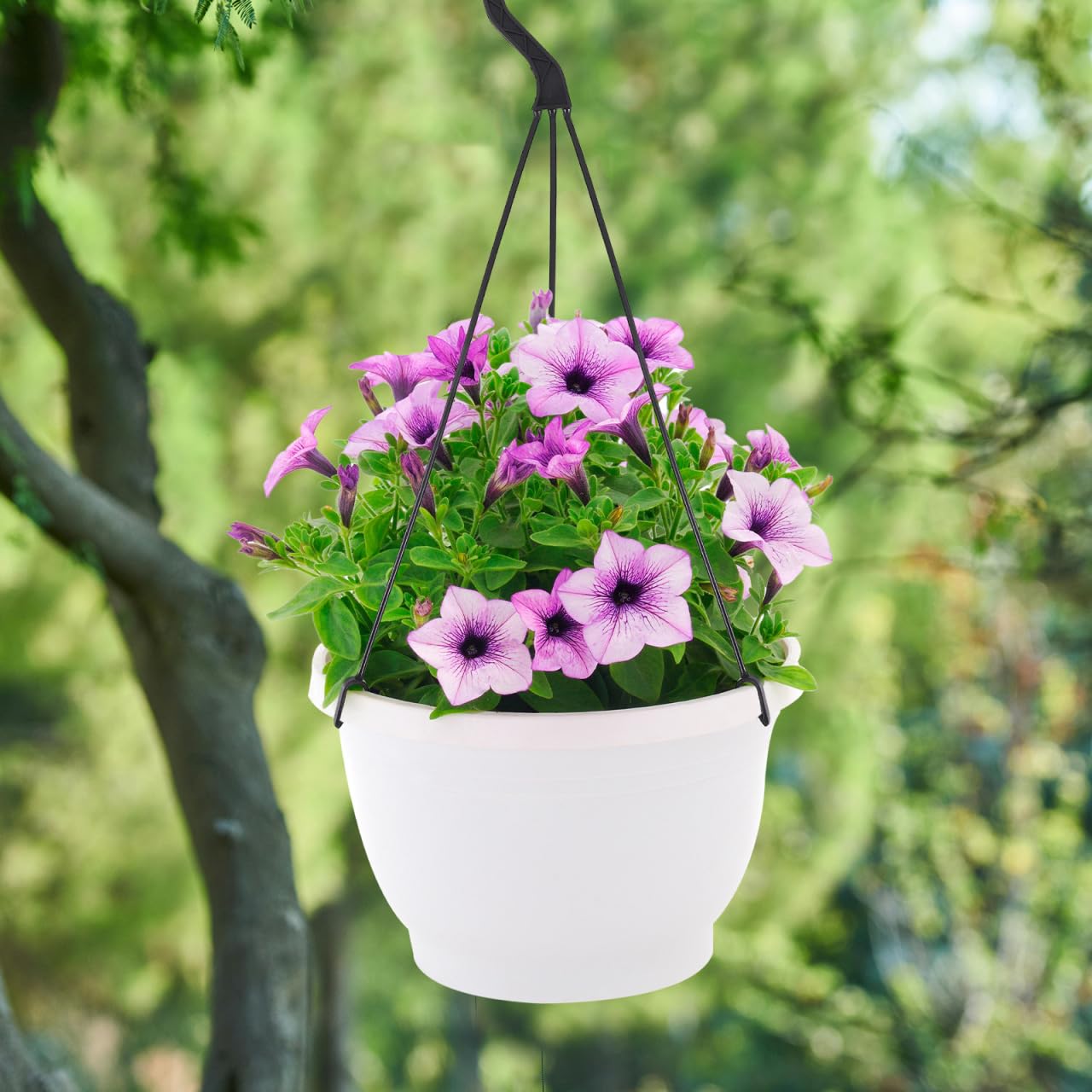 Garneck 10pcs Multi Purpose Hanging Hooks for Indoor Plants and Outdoor Lighting Plastic Flower Pot Holders for Garden Balcony and Living Decor