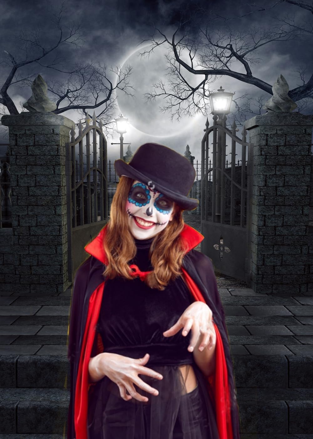 CHAIYA 6x8ft Halloween Backdrop Background Nightmare Before Christmas Backdrop for Photography Zombie Themed Photo Booth Party Decorations CY034
