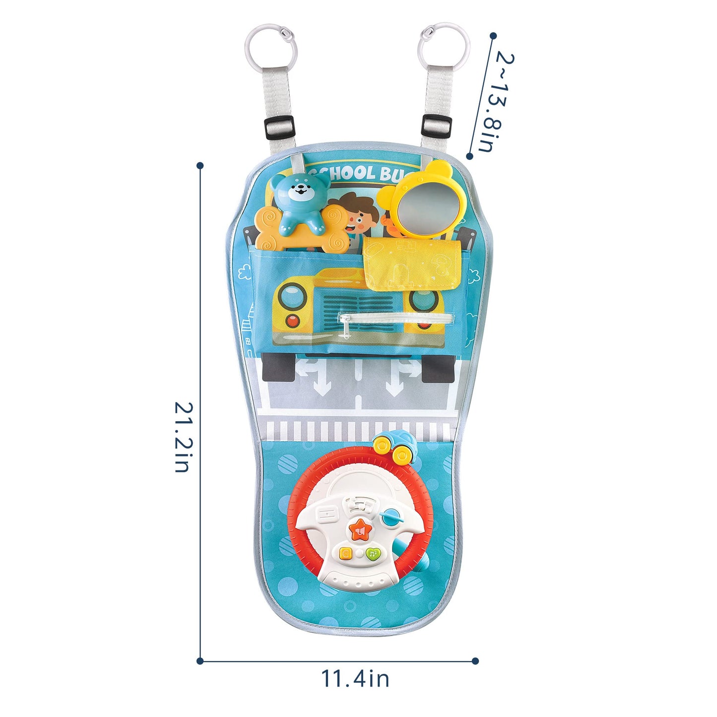 Caterbee Baby car seat Toys with Steering Wheel Center for Long Journeys (Car)