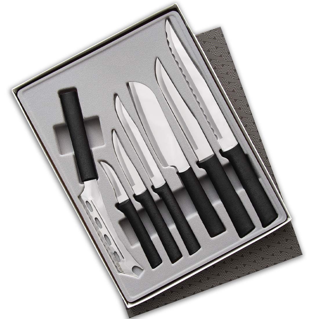 Rada Cutlery The Starter Gift Part 2 Gift Set (G248), 7-Piece Knife Set, Stainless Steel Blades, Black Handle