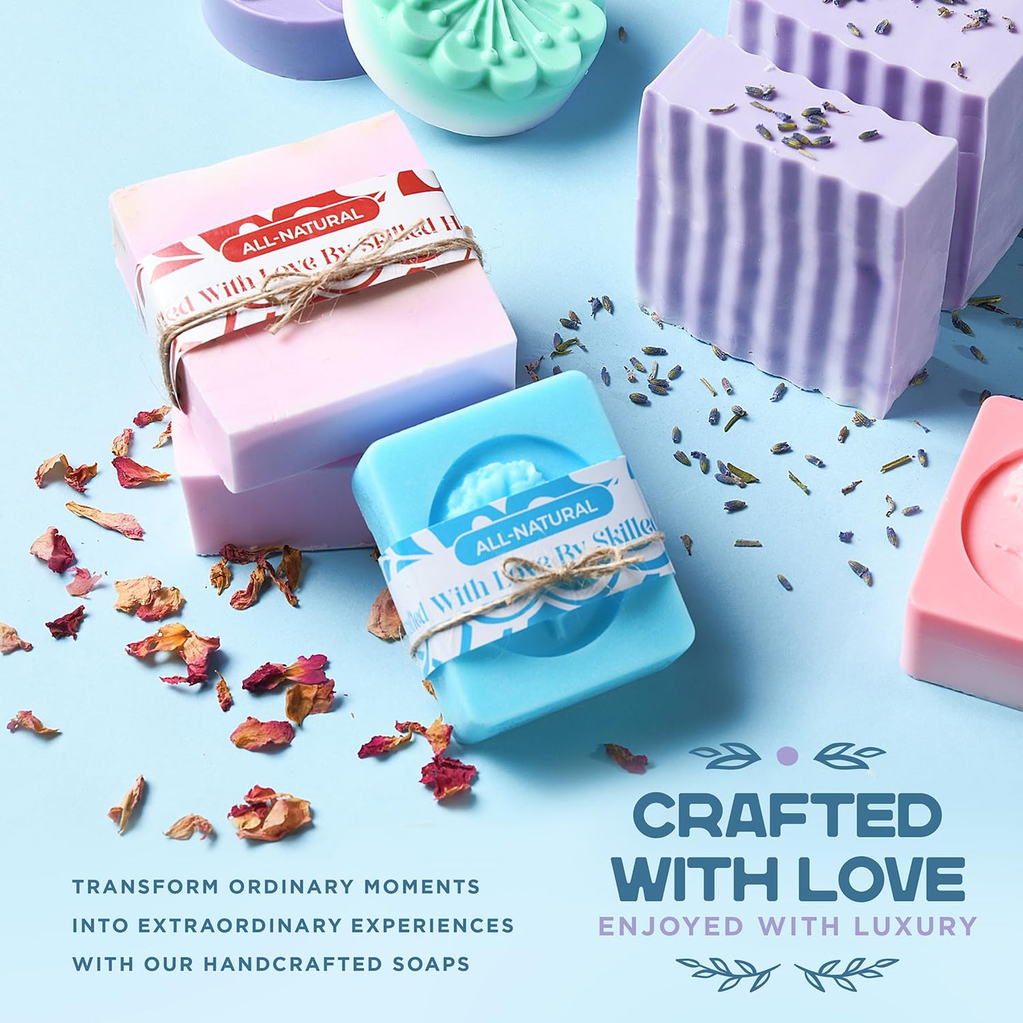Soap Making Kit with Melt & Pour Base, Cutting Box, Molds, Fragrances - for Adults & Kids by Prime Creations.