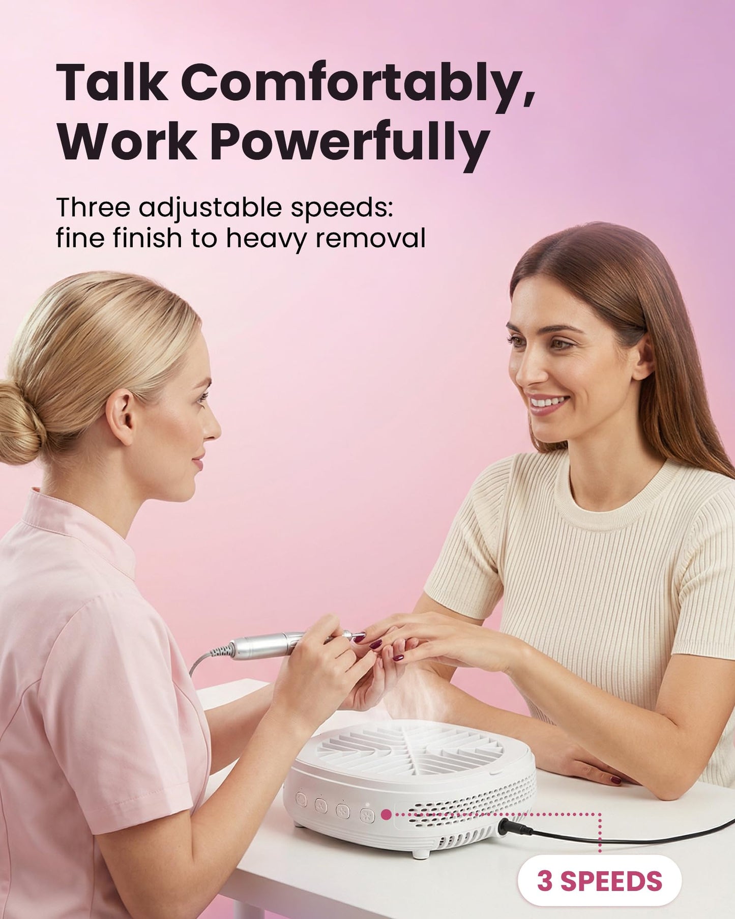 Voltrish Nail Dust Collector, Professional Vacuum Fan for Nail Tech, Quiet & Compact Dust Extractor for Nail Drill, Must-Have Portable Accessory for DIY Artists