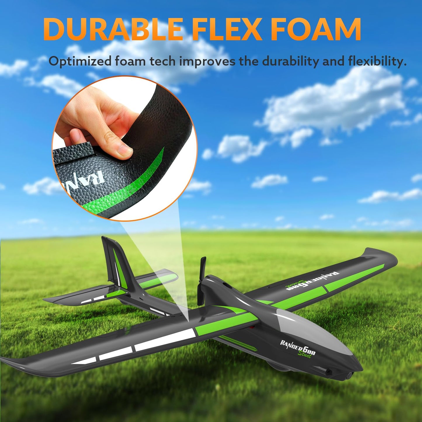 VOLANTEXRC New Version RC Plane,Remote Control Airplane for Adults,4-Channel RC Plane with Durable Foam Construction,3 Flight Modes,One-Key Stunts,Comprehensive Accessories Kit,23.6*18.1 inches,RTF