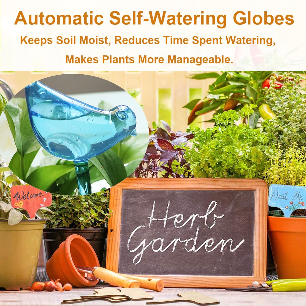 Plant Self-Watering Bulbs, 10pcs Self Watering Planter Insert, Flower Automatic Watering Drip Irrigation Device, Indoor Outdoor Garden Self Waterer for Plant
