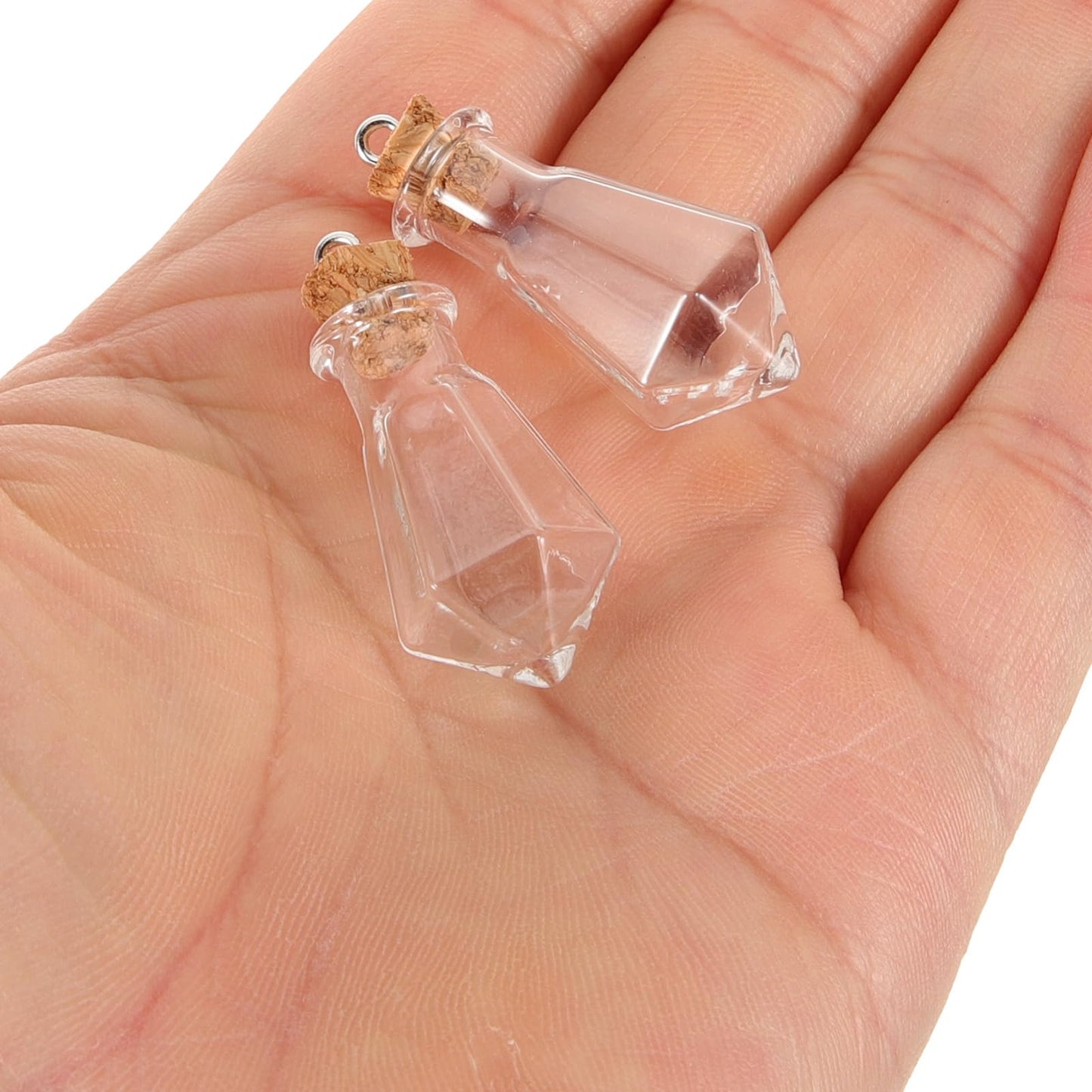 LALAFINA Mini Glass Bottles with Cork Lids 10Pcs Transparent Tiny Jars for Wish Message Storage Diy Craft Home Decor