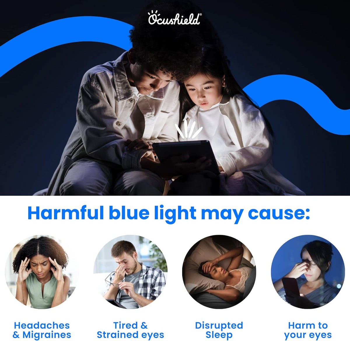 Ocushield Anti Blue Light Tempered Glass Screen Protector for Apple iPad Pro 11" (2018-2022) iPad Air 4/5 (10.9") - Blue Light Filter for iPad - Anti Glare - Protect Your Eyes & Improve Sleep