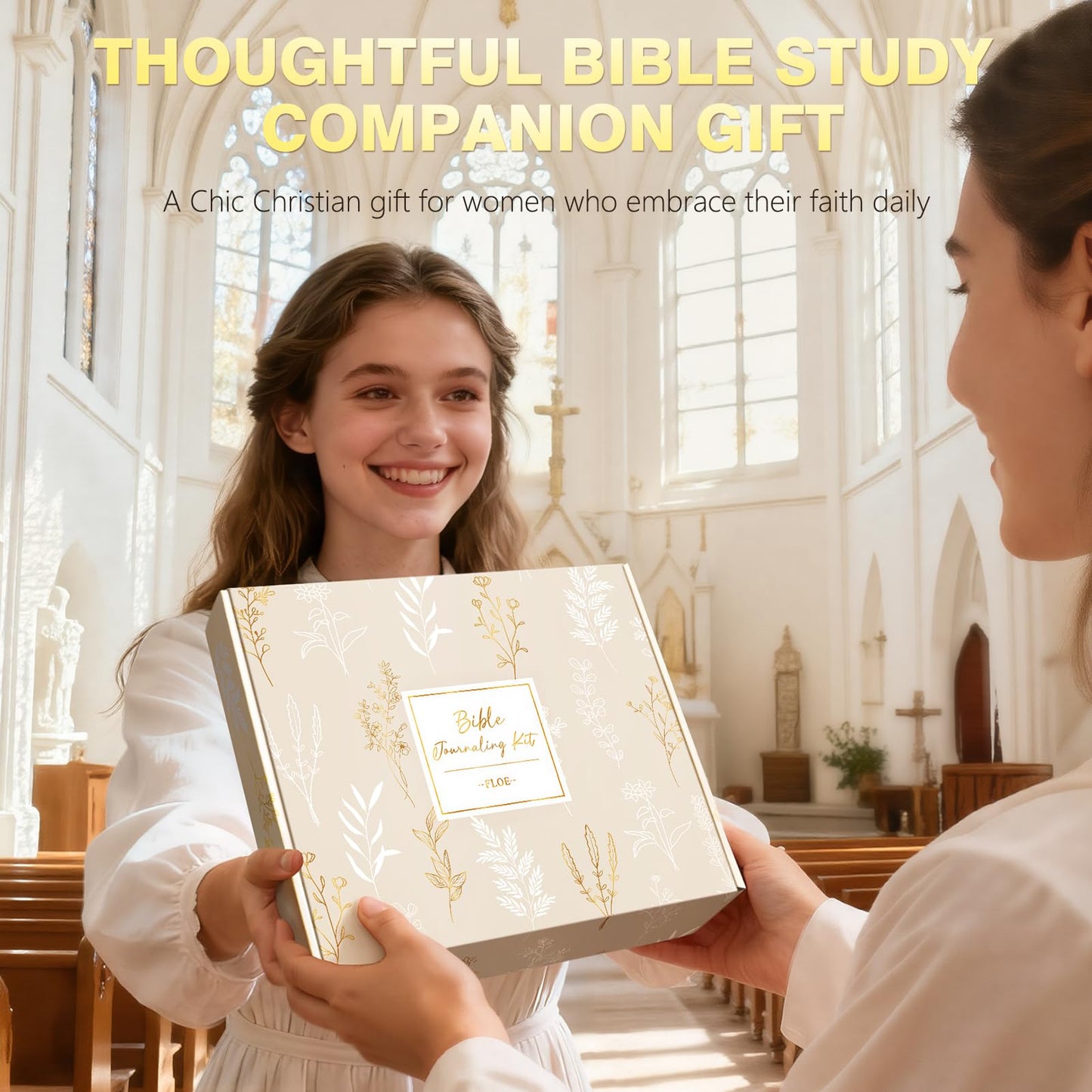 Bible Study Supplies Journaling Kit for Women with Bible Cover Case, Mothers Day Christian Gifts for Women Mom, Bible Study Tools Accessories Set w/Highlighter Pen, Pencil Case Notebook Annotation Kit