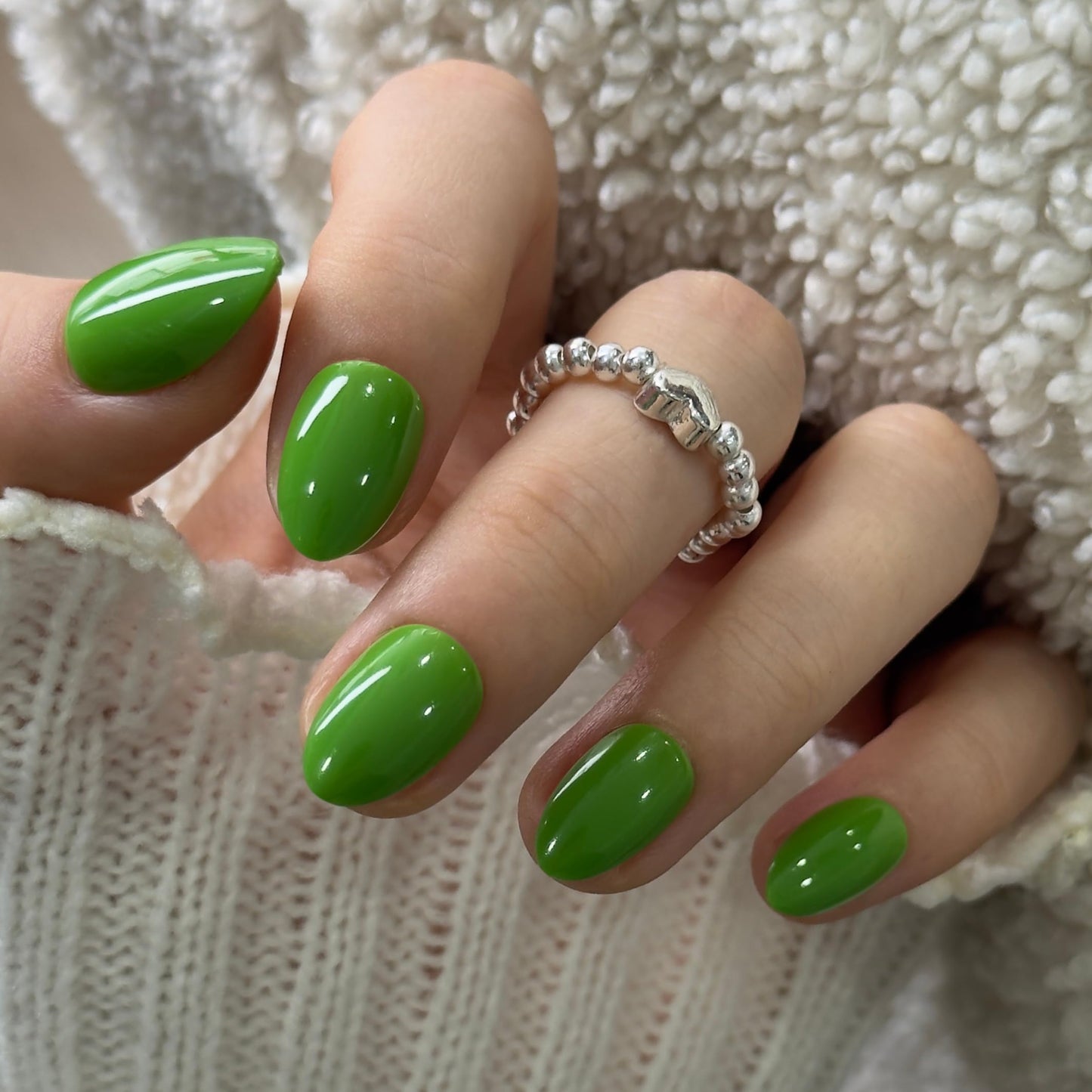 CurvLife Soft Gel Almond Press On Nails, Long-Lasting Reusable Fake Nails Kit with Glue & Tabs, 30pcs Salon-Quality Stick On Nails for Women At-Home Manicure (Green Muse)