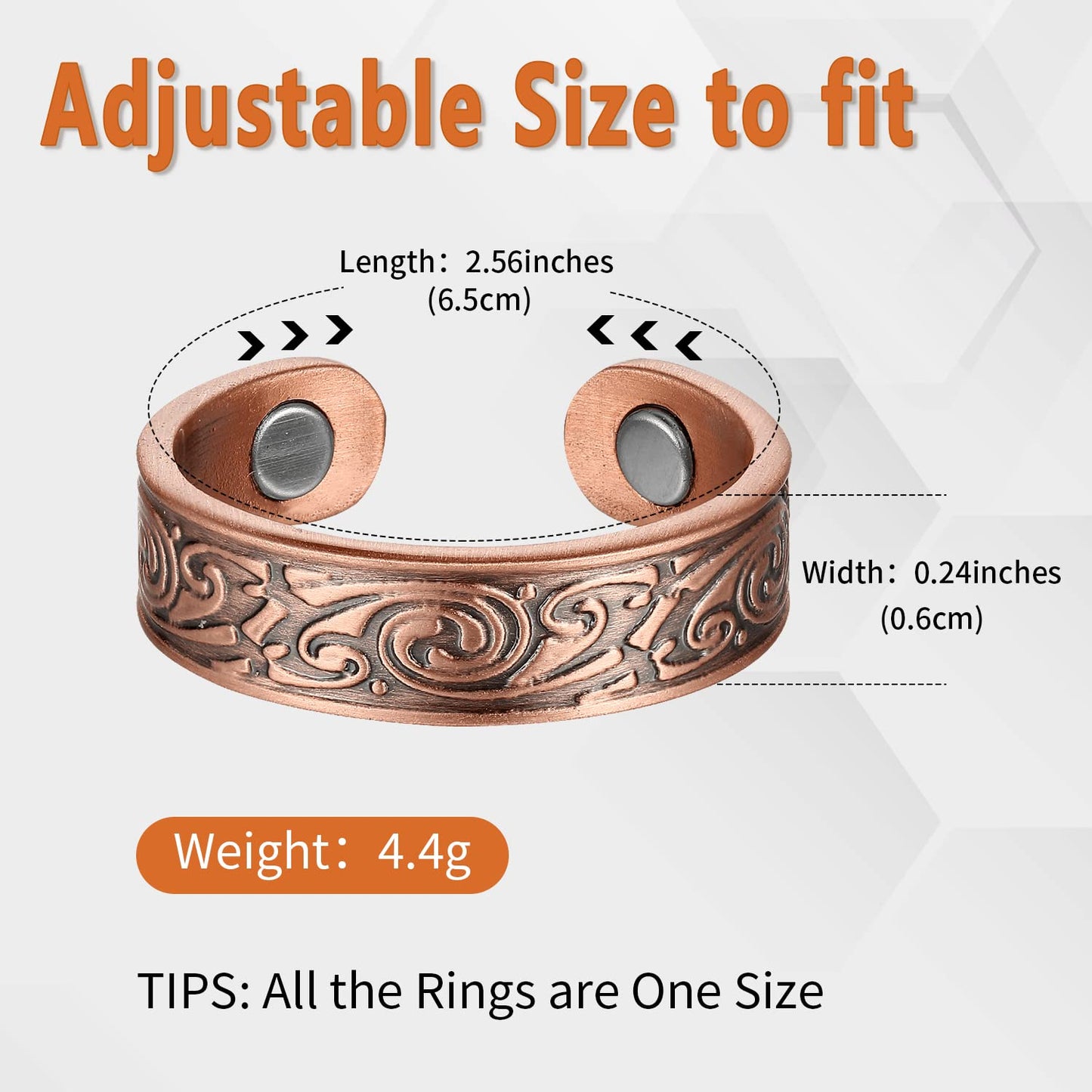 BioMag 3Pcs Lymphatic Drainage Copper Ring for Men Women, 99.99% Pure Copper Magnetic Rings, Jewelry Box