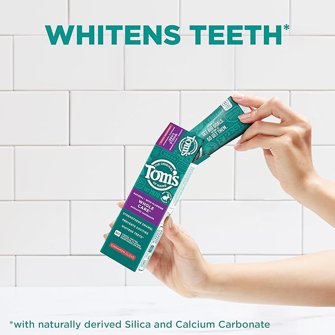 Tom's of Maine Whole Care Natural Toothpaste with Fluoride, Cinnamon Clove, 4.0 oz. 3-Pack (Packaging May Vary)