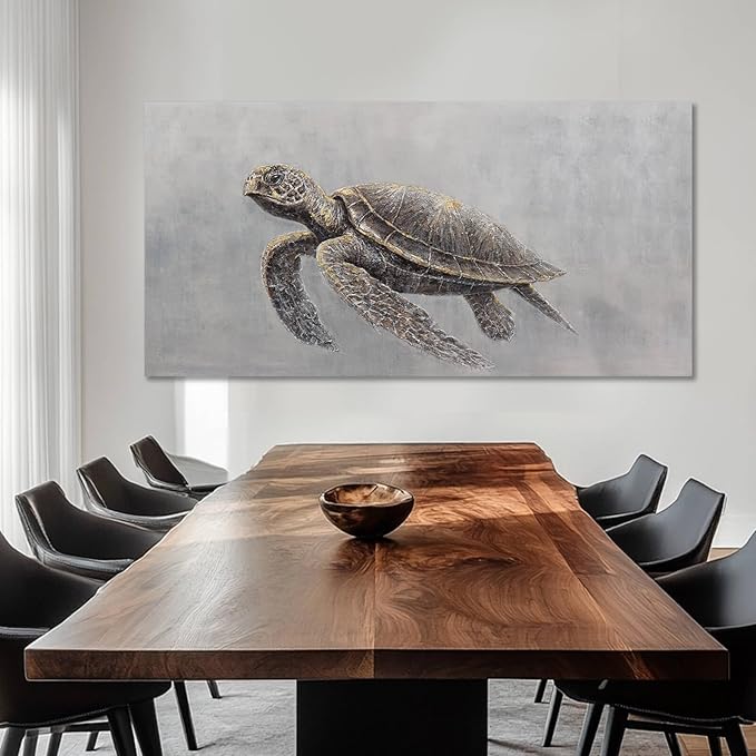 Black Poster Print Simple Picture Canvas Animal Wall Painting 58x29 Large Artwork for Living Room Vintage Kitchen Canvas Art
