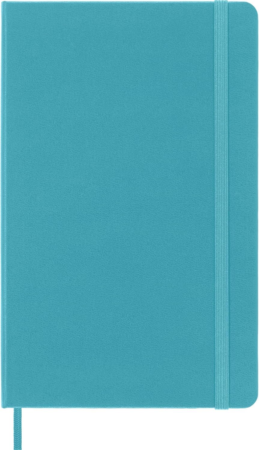 Moleskine Classic Notebook, Hard Cover, Large (5" x 8.25") Plain/Blank, Reef Blue, 240 Pages