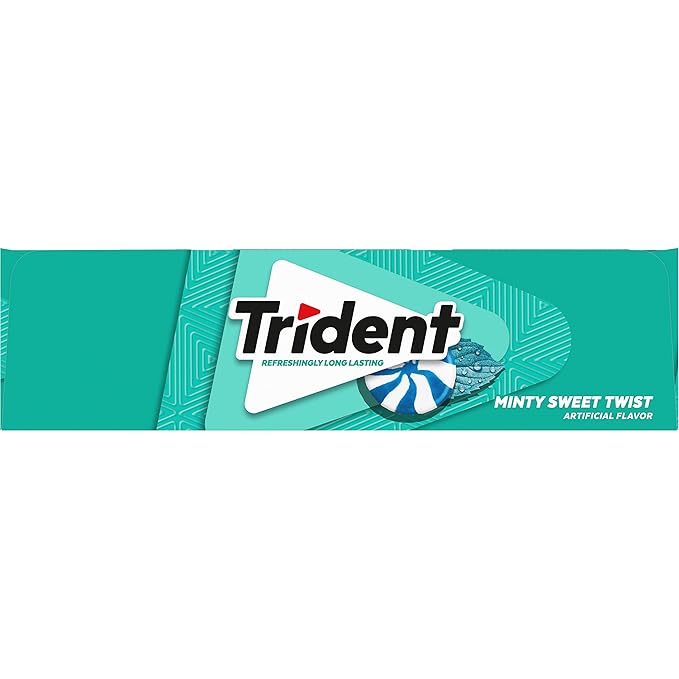 Trident Minty Sweet Twist Sugar-Free Chewing Gum, 12 Packs of 14 Pieces (168 Total Pieces)