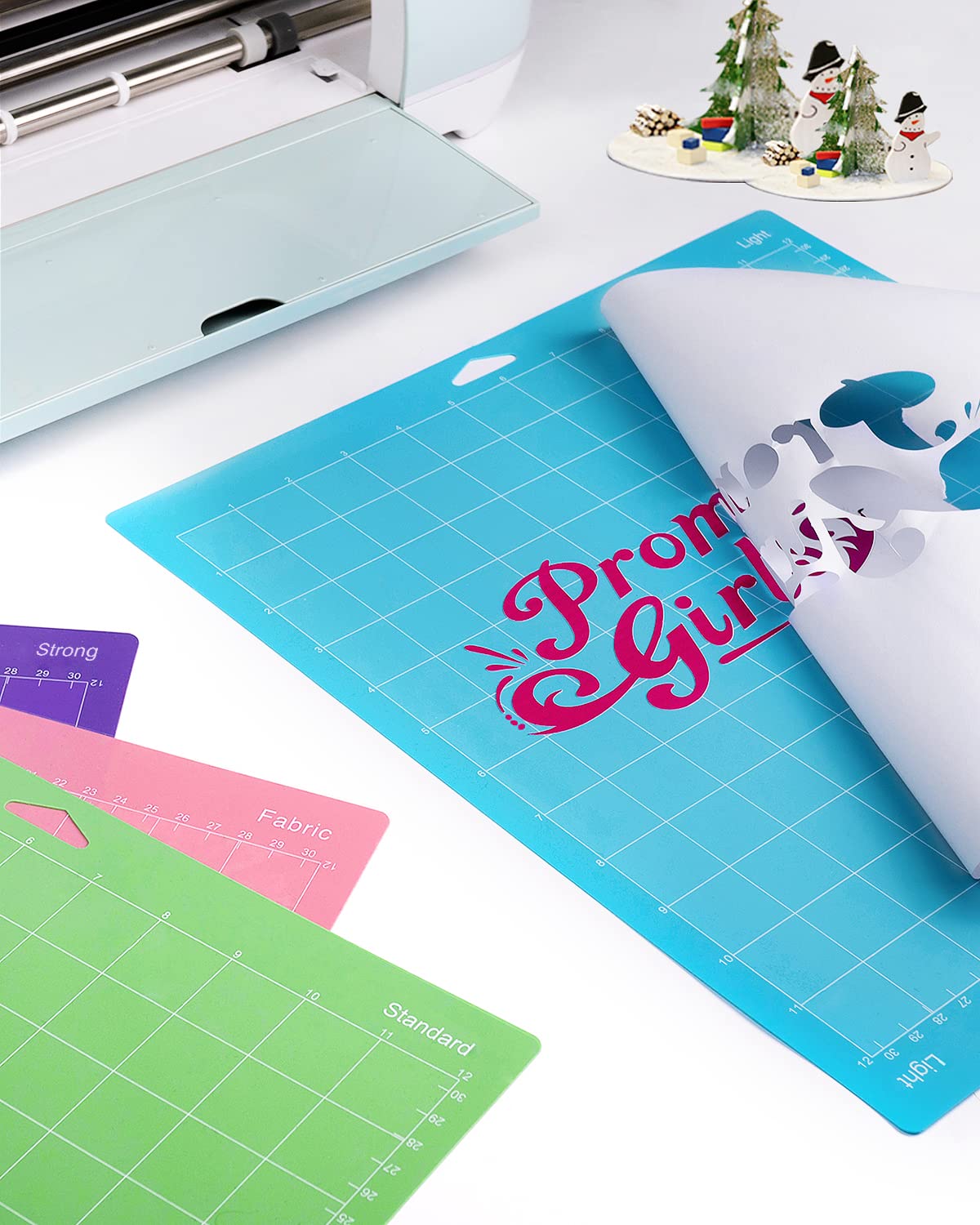 Gwybkq Cutting Mat 12 Pack 12x12, Compatible With Cricut Maker 4/Explore Air & Silhouette Sticky Pad Replacement Accessories, for Crafts Supplies (Standard/Light/Strong/Frabic)