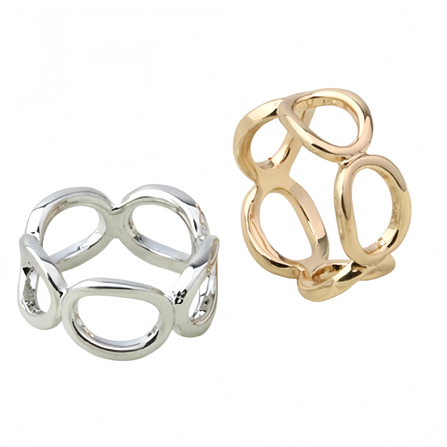 SYWDUDUCLT 2 Pcs Scarf Rings For Women,Scarf Shawl Buckle Ring, Gold/Silver