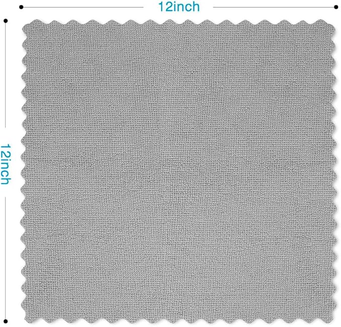 Orighty Cleaning Cloths 12x12 inch, Pack of 24, Highly Absorbent Microfiber Cleaning Supplies, Lint Free Cloths for Multiple-use, Powerful Cleaning Rags for House, Kitchen, Car Care (Grey)