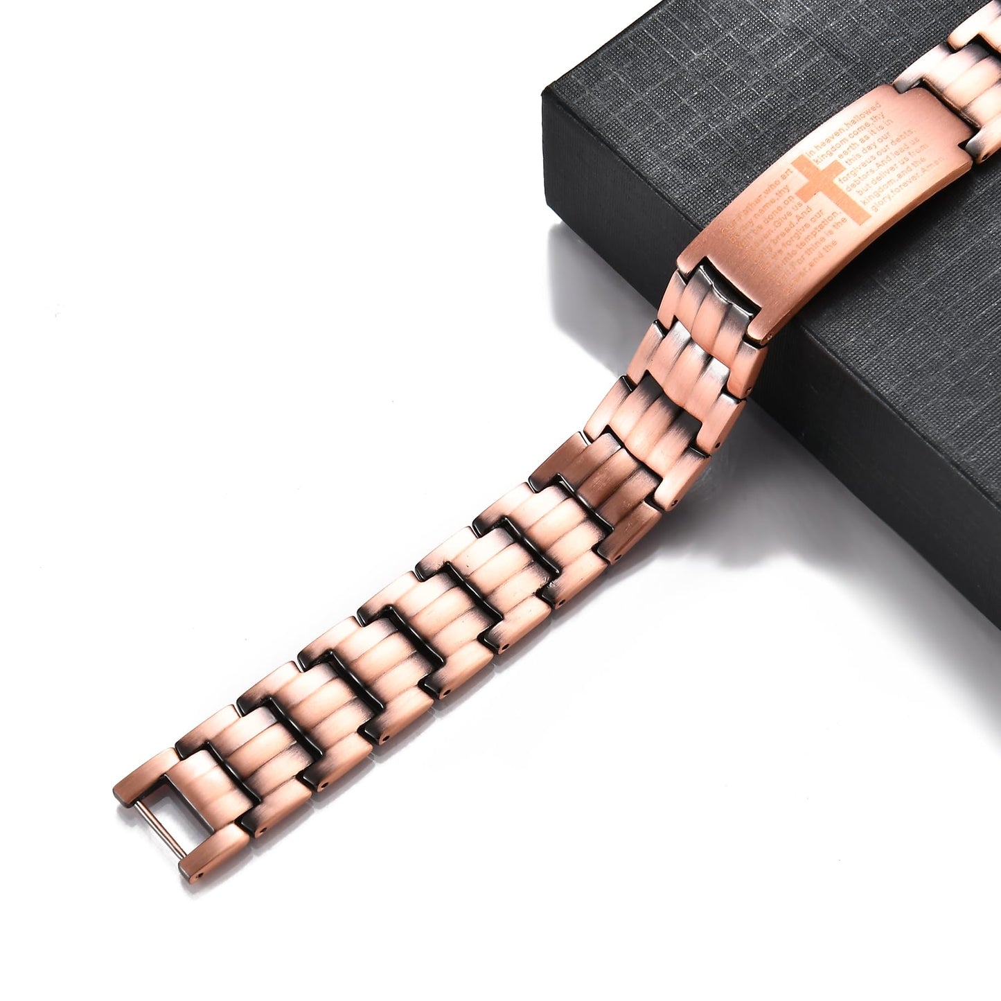 Picalela Magnetic Copper Bracelet for Men & Women, 99% Pure Solid Copper with Magnets, Adjustable Clasp, Retro Cross Design, Perfect for Stylish Matching (COPPER)