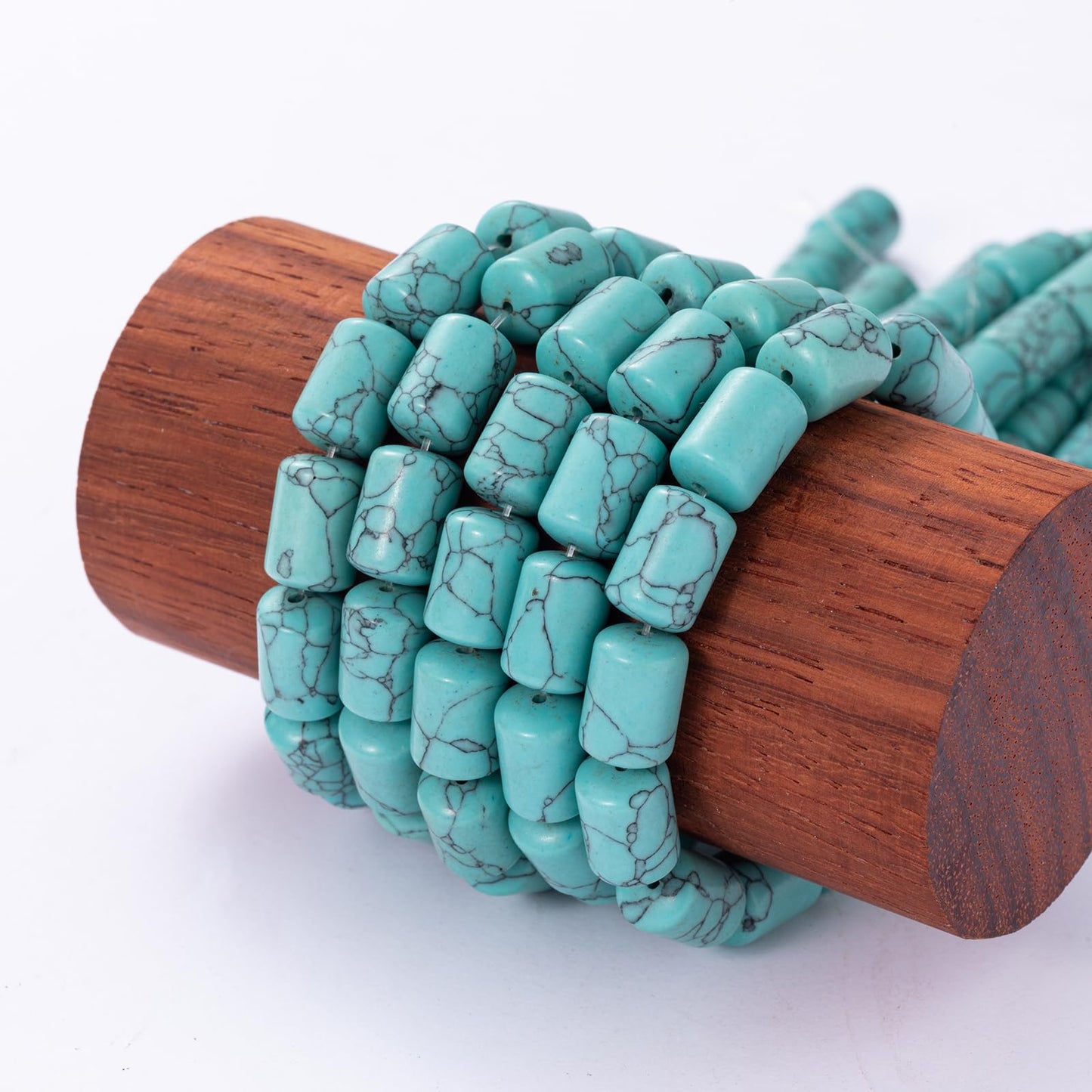 Natural Blue Turquoise Cylinder Tube Beads 10x14mm 38cm/str Loose Semi Gemstone Stone Beads for Making Bracelets Necklace