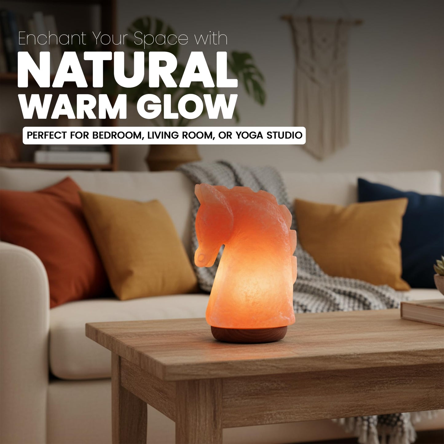 Himalayan Salt Lamp, Horse Shape with Dimmer – Hand Carved Natural Pink Crystal Rock Lamp for Home Décor, Relaxing Light for Bedroom, Living Room, or Office – Unique Gift Idea