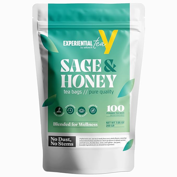SAGE & HONEY, 100 Loose Leaf Tea Bags THE SIGNATURE OF ALBANIAN HERBS