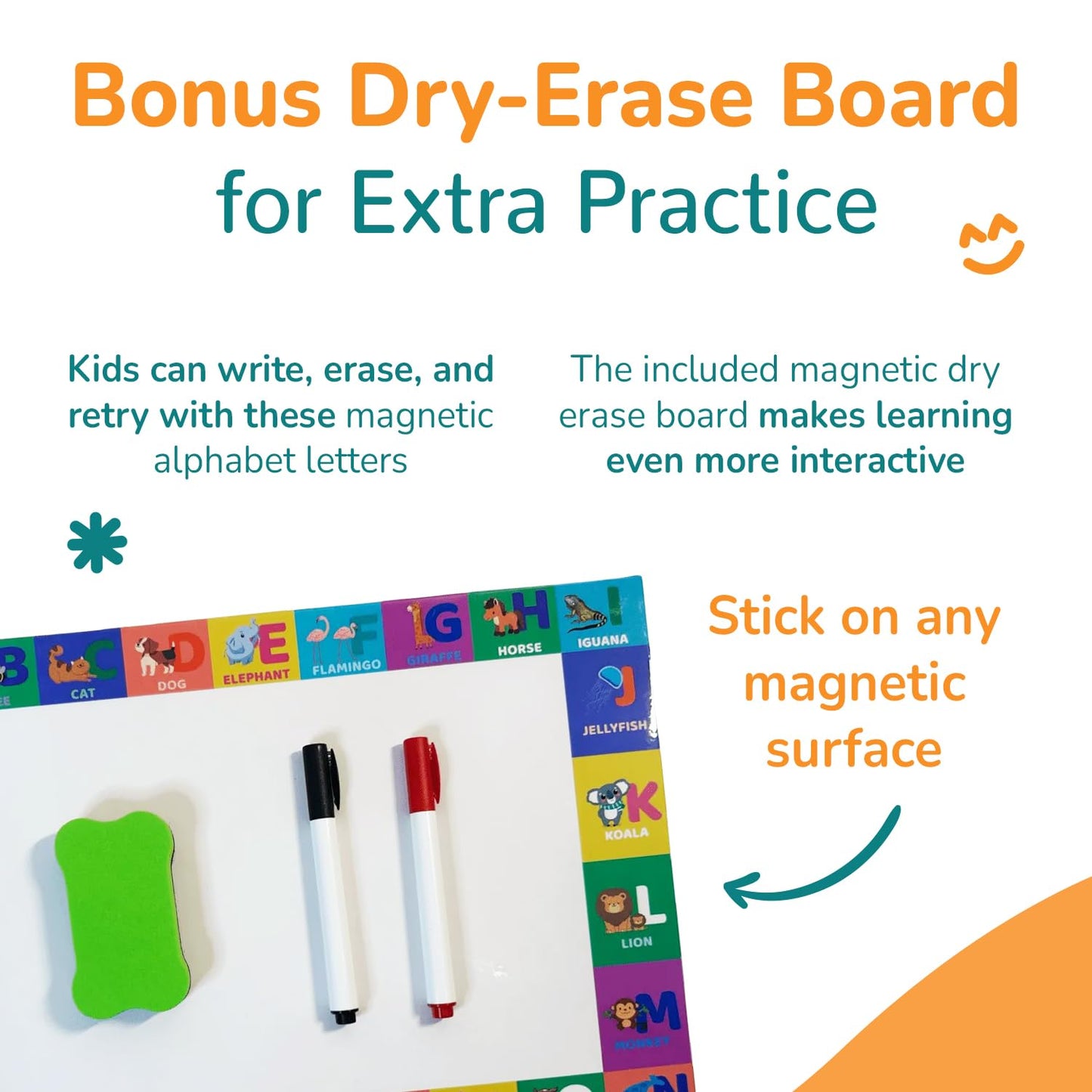 Channie’s Magnetic Letters and Numbers Set, 240+ Piece Educational Math & Alphabet Magnets with Dry-Erase Board, Hands-On Learning for Kids Ages 3+, Ideal for Early Literacy & Numeracy