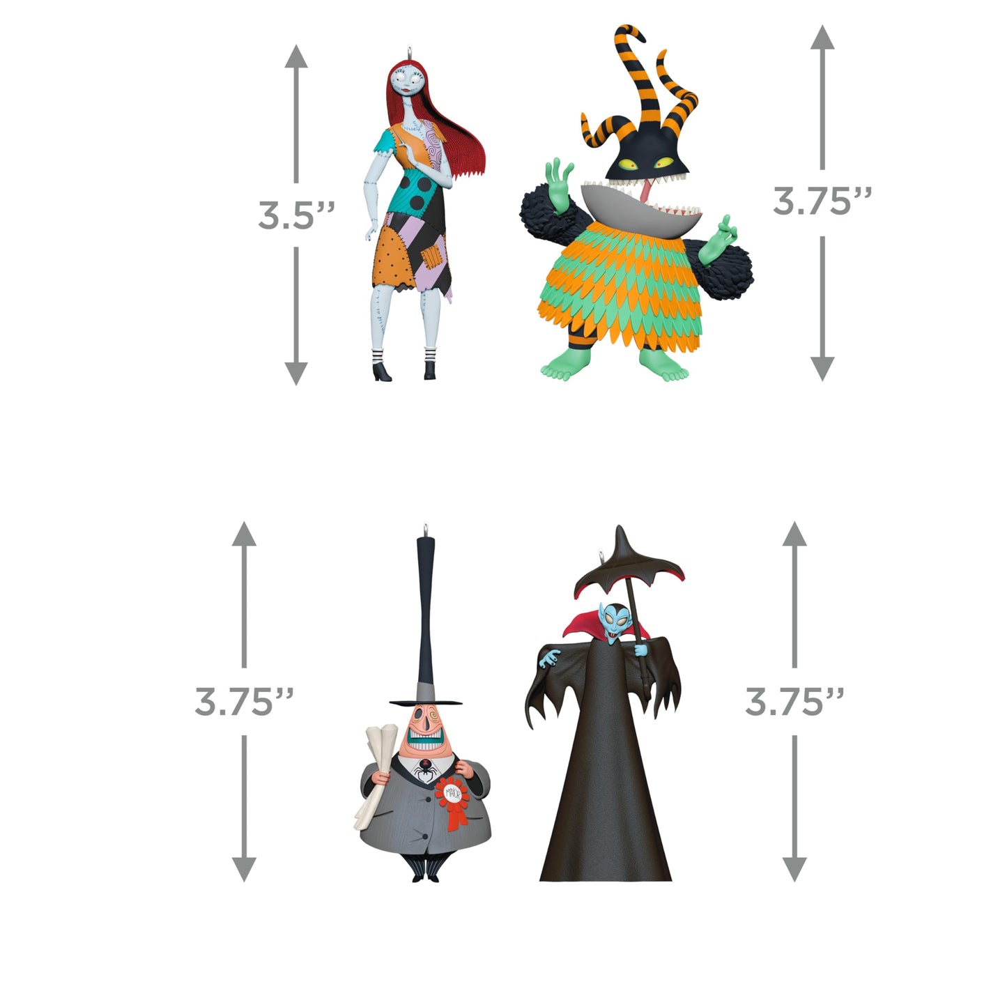 Hallmark Keepsake Halloween Ornaments 2025, Disney Tim Burton's The Nightmare Before Christmas Citizens of Halloween Town, Set of 4, Gifts for The Nightmare Before Christmas Fans