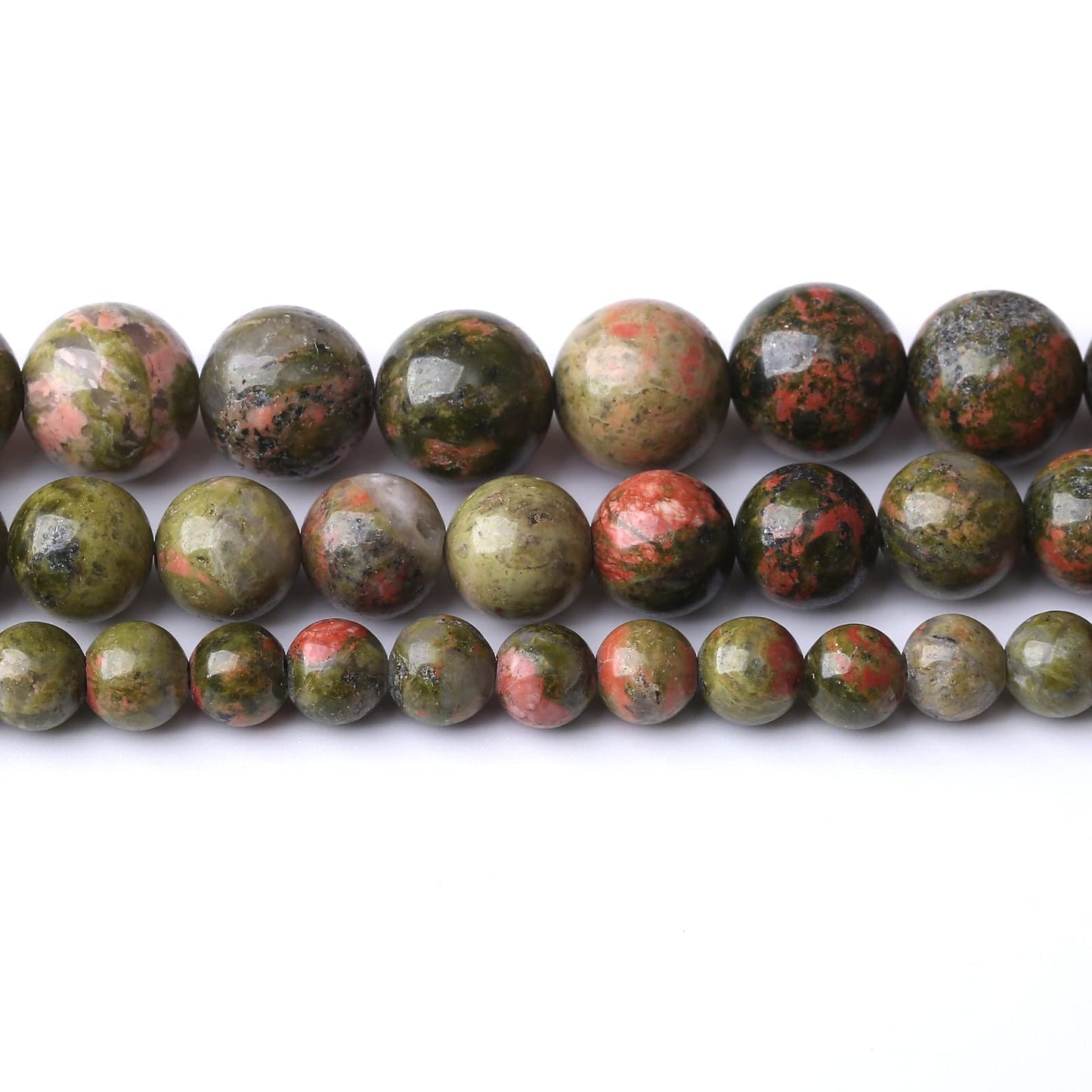 36PCS 10MM Natural Unakite Stone Beads Energy Healing Beads for DIY Jewelry Bracelet Necklace Making for Jewelry Making15Inch