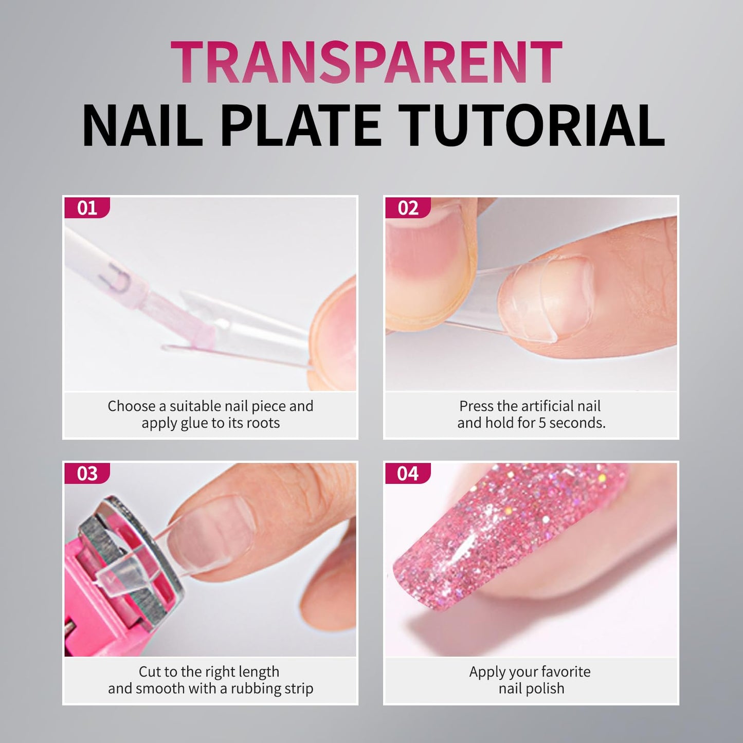krofaue 504PCS French Nail Tips & 600PCS Half Cover Coffin False Nails