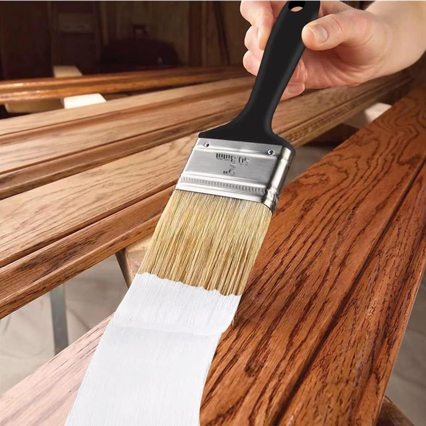Nalegtocw 22 Pieces 2 Inch Paint Brush,Flat Paint Brushes Professional Paint Tools with Treated Plastic Handle for DIY Paint,Furniture,Deck,and Wall Trim
