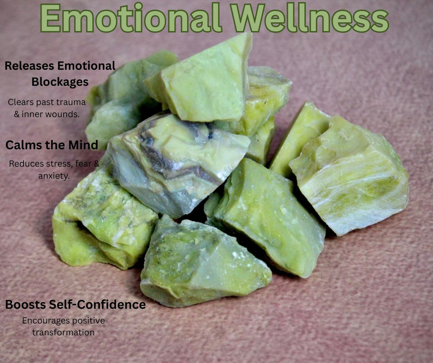 Healing Crystal Stones, 1.25-2.0" Large Reiki Healing Gemstones Natural Tumbled Polished Stones for Energy Witchcraft Therapy Meditation Pack 2 (Serpentine)