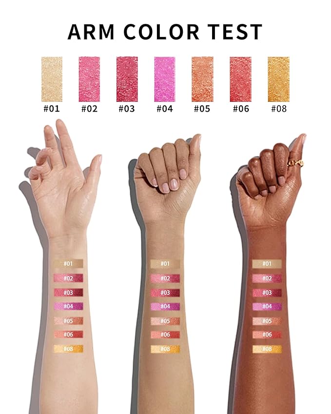 Glitter Metallic Shimmer Red Lipstick Long Lasting,Diamond High Pigmented Pink Metallic Matte Liquid Lipstick Non-Stick Nude Lip Gloss,Transfer Proof Lip Color Lip Stick Makeup for Women-03