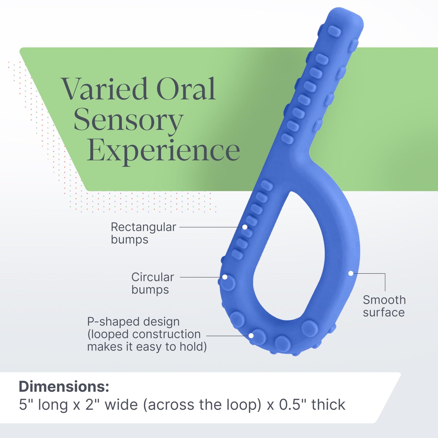 ARK Textured Grabber® XXT Super Tough Sensory P Chew for Kids and Adults - Oral Motor Chewy Tool for Sensory Processing, Biting Chewing Therapy, Autism, Special Needs, or Any Need to Chew - Royal Blue