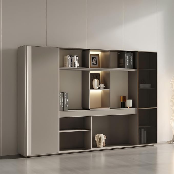 L Shaped Executive Desk, 102.4 inch Large Executive Computer Desk Set Drawers and Lockable, Power Socket and USB Port Storage, Without Desk or Computer Chair (Filing Cabinet)