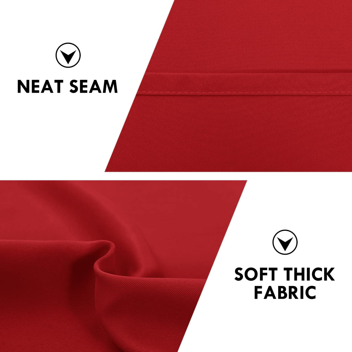 Blackout Curtains for Bedroom Living Room 38 x 63 Inch Long Red (2 Count)
