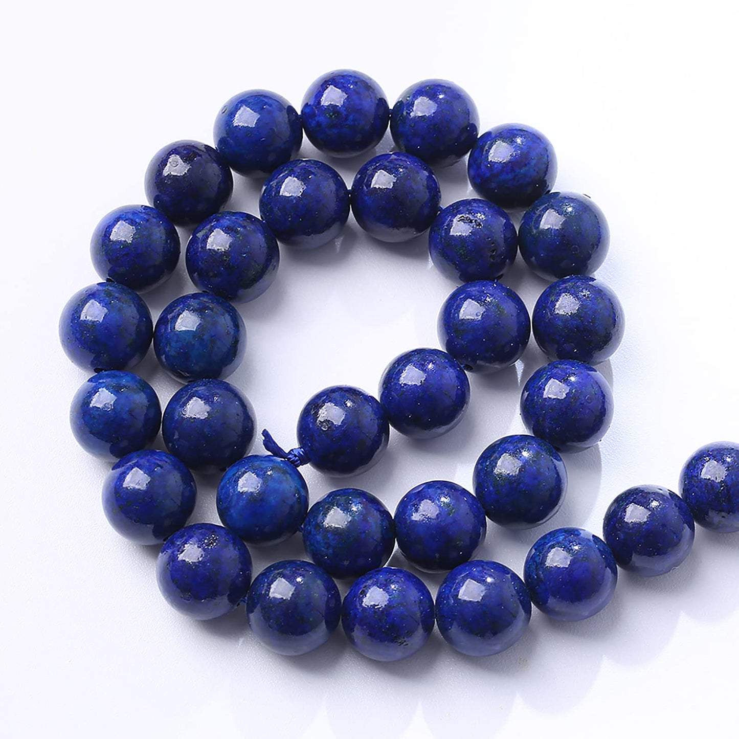 10mm 36pcs Natural Stone Beads Lapis Lazuli Stone Crystal Energy Healing Power Stone Beads for Jewelry Making DIY Bracelet Necklace Accessories(Lapis Lazuli Stone, 10mm)