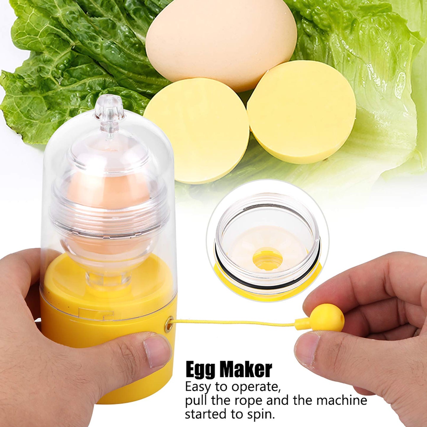 Egg Scrambler Hand Powered Golden Egg Maker Yolk White Mixer Kitchen Gadgets For Easy Egg Mixing