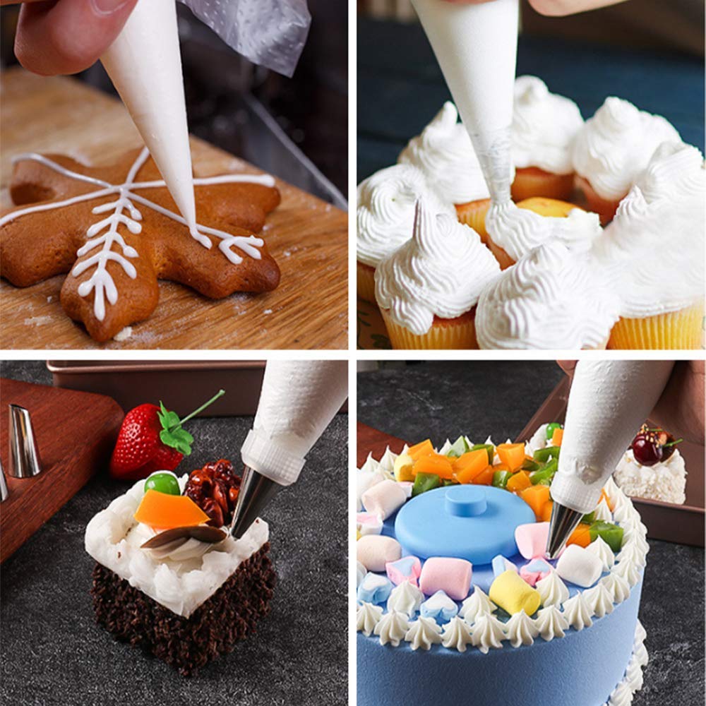 Cookie Decorating Kit 120 PC,Supplies Simple Piping Bags Tips Set And 48 Numbered Tips,50 Icing Bags,Baking Frosting Bags And Tips And Accessories For Beginners,Cookie Cupcake Decorating (120PC)