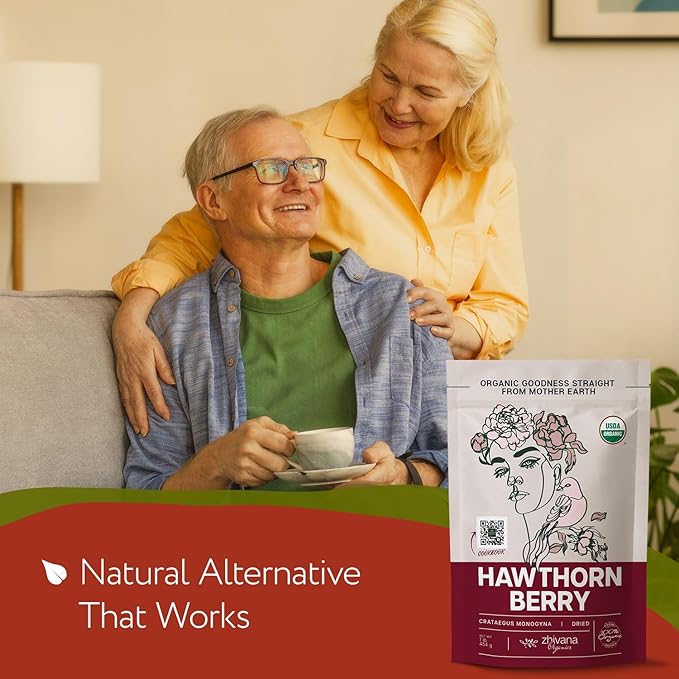 Organic Hawthorn Berry Tea (16 oz.) - Hawthorn Tea, Hawthorne Berries - High Blood Pressure, Heart Health Support, Relaxation