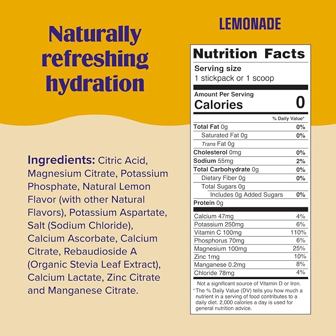 Ultima Replenisher Daily Electrolyte Powder Drink Mix – Sugar Free – Lemonade, 30 Servings – Hydration Powder with 6 Key Electrolytes and Trace Minerals – Keto Friendly, Vegan, Non-GMO