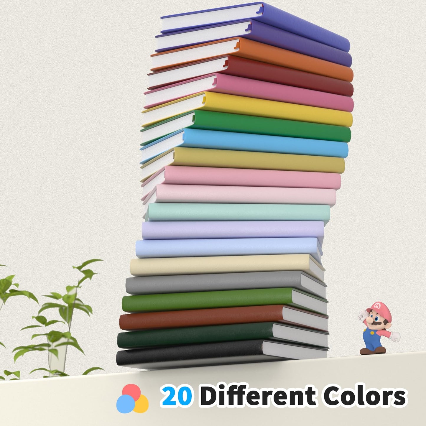 Oucaru Lined Journal Notebook, 24 Pack, 180 Pages, A5 Journals for Writing, 100 GSM Thick Paper, Small Notebooks Daily Journal for Women Men Work, Business, School, Travel Supplies