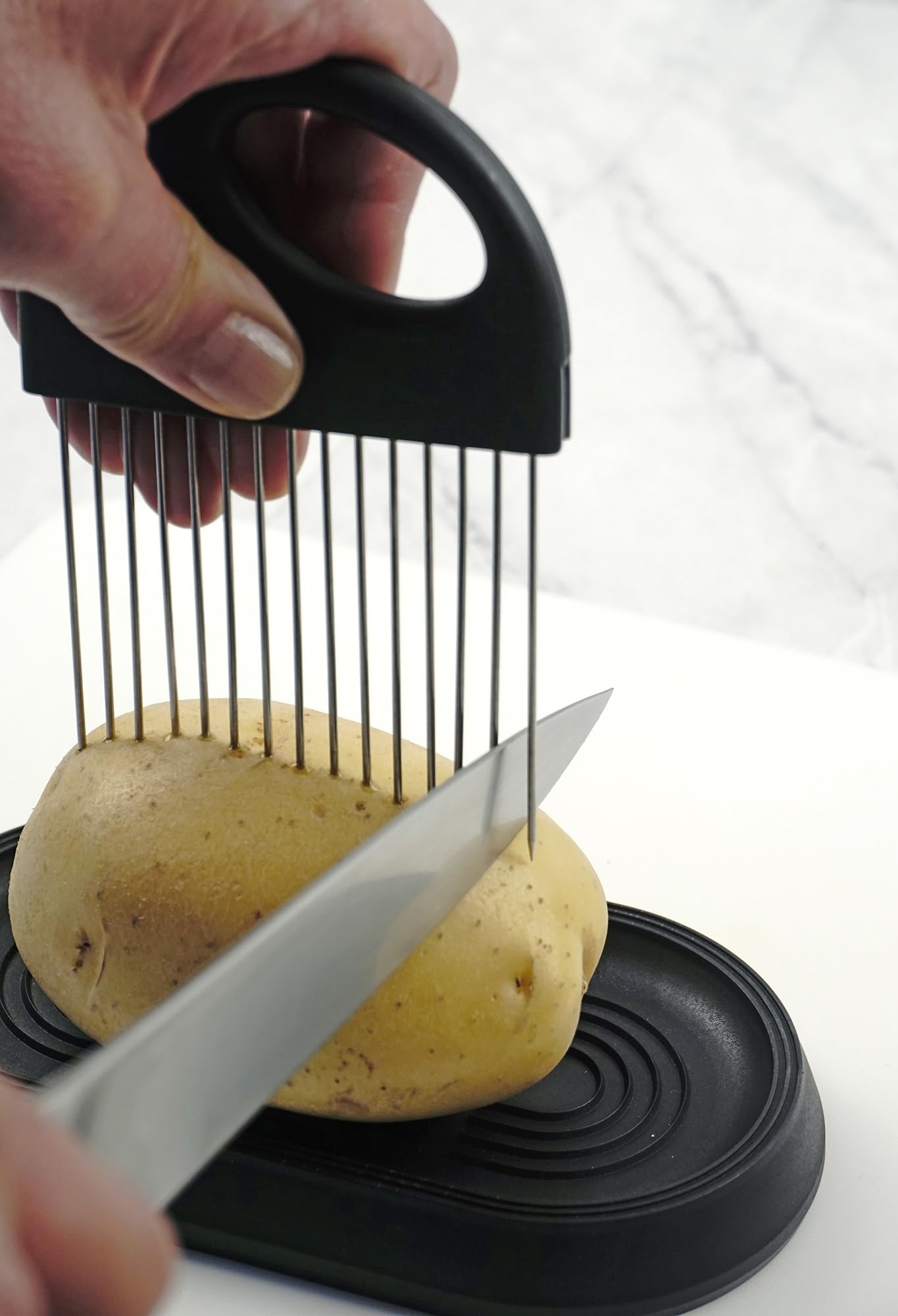 RSVP International Hasselback Potato Guide, One size, Black