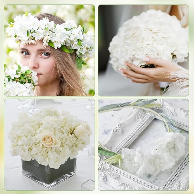 1500pcs Real Dried Ivory White Hydrangea Flower Petals, Natural Dried Petals for Wedding Decor, Valentine's Day, Proposal & Romantic Night, Flower Girl Baskets, Craft & DIY Projects (1.06oz/30g)