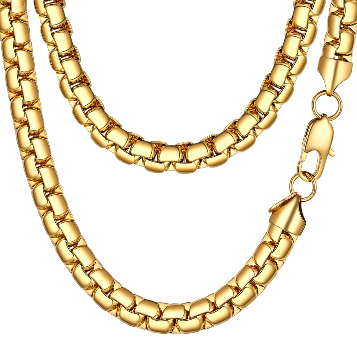 PROSTEEL 14K Gold Chain for Men 8mm Stainless Steel Necklace Waterproof & Tarnish-Resistant Thick Mens Chain