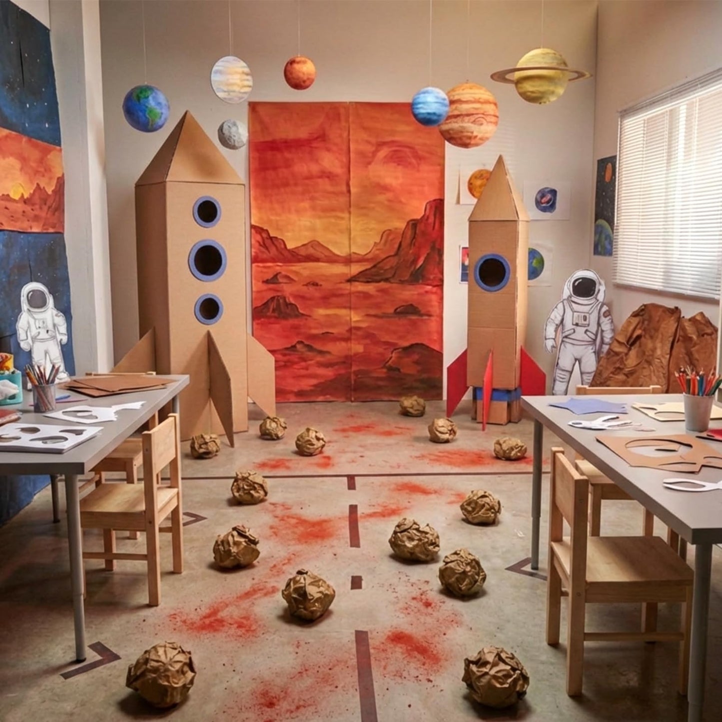 Maitys 30 Sheets Vbs 2026 Space Decorations Rock Paper Craft Galaxy Decor 22'' Brown Paper Sheets for Vacation Bible School Sunday School Craft Projects Party Backdrop Supplies
