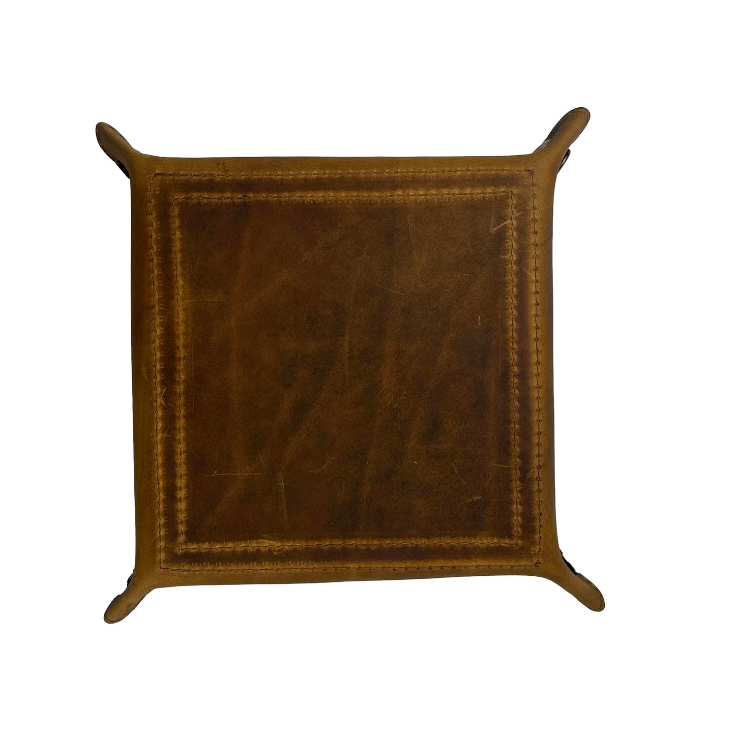 Tolredo Handmade Top Grain Leather Valet Tray – Elegant Organizer for Wallet, Keys, and Phone – Rich Brown (Pack of 1)